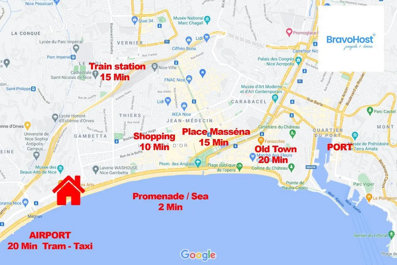 Bh - 1 Stella Monte - 4 Pers Wifi Ac Apartment Nice